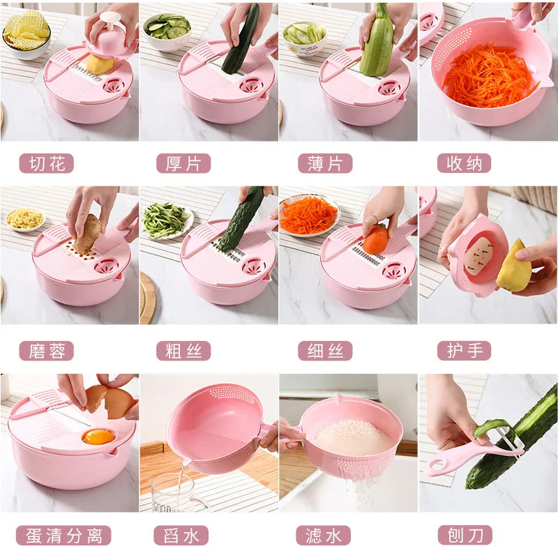 MULTI-FUNCTIONAL NINE-IN-ONE VEGETABLE CUTTER